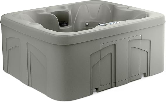 Lifesmart 4-Person Plug & Play 13-Jet Hot Tub Spa and Thermal Cover, Taupe