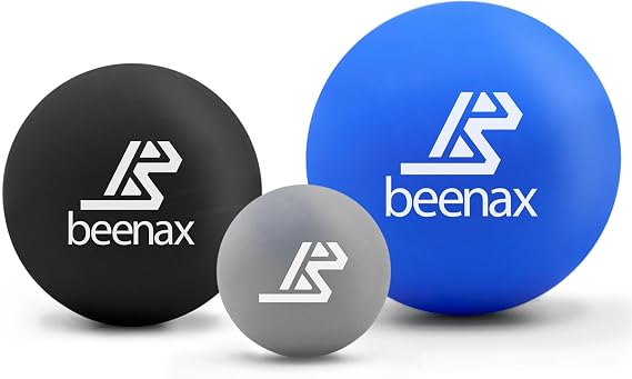 Beenax Lacrosse Massage Ball (Set of 3) - Trigger Point, Myofascial Release