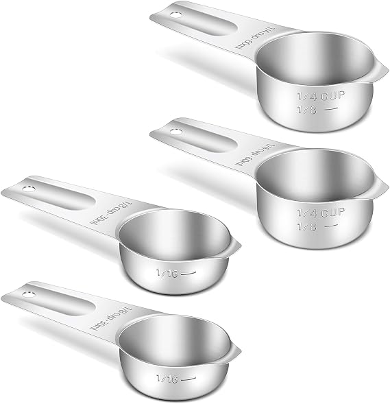 2PCS 1/4cup & 2PCS 1/8cup Measuring Cup Bundle