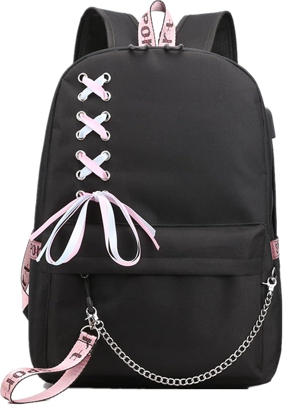 ISaikoy Casual Canvas Backpack Bookbag Daypack School Bag Shoulder Bag Color Q58