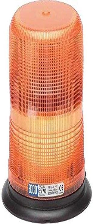 Ecco 6570A 6570 Series Strobe Light Medium Profile, 3 Bolt Mount, Amber, 12 48 Volt