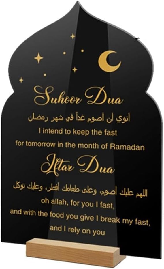 Ramadan Advent Calendar, Acrylic Countdown Calendar Acrylic Ramadan Countdown Calendar for Ramadan Kareem Tabletop Decoration (J)