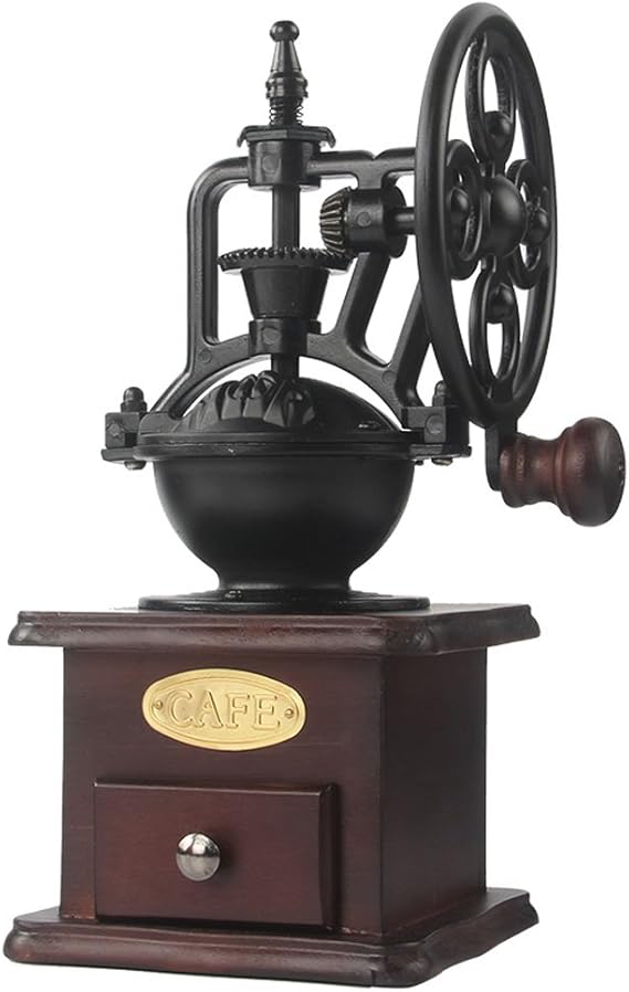 Manual Coffee Grinder Hand Crank | Grinding Settings, Socket Drawer