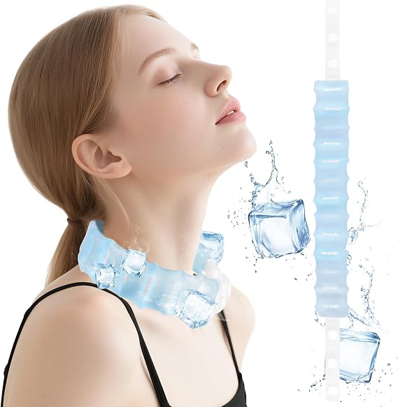 Neck Cooling Tube Reusable Ice Ring Neck Cooler for Hot Weather Blue