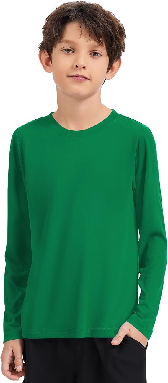 2T to Youth Boys Neon Shirt UPF 50+ Kids Rash Guard Dry Fit for Boys&Girls