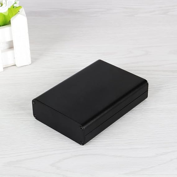 80x50x20 mm Aluminum Alloy Junction Box with Screws, Sand Blasting Oxidation Black PCB Instrument Box, Electronic Project Enclosure, for DIY