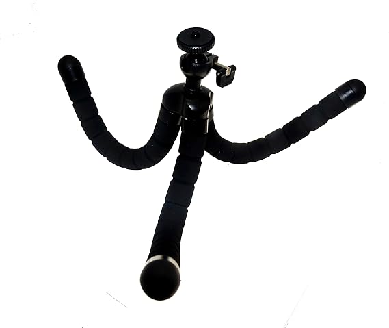 Flexible Foam Tripod Stand, Bebdable Legs, Black