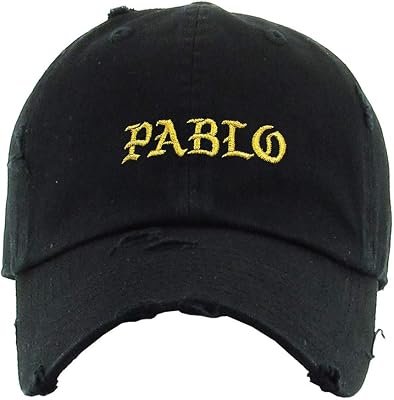 Pablo Vintage Baseball Cap Embroidered Cotton Adjustable Distressed Dad Hat