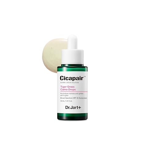 Dr.Jart+ Cicapair Tiger Grass Camo Drops Tinted Serum with Centella Asiatica | Redness Corrector for Face| Korean Skin Care Makeup Hybrid, 1.01 Fl Oz