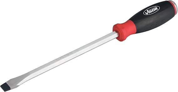 Vigor Screwdriver with Impact Cap Slot-Head Profile ∙ Width: 1.6 x 8 ∙ Total Length: 265 mm 1 Piece V5042 Output slot profile manufactured according to DIN/ISO length l1 150 mm length l2 267 mm 224 g blade width 8 mm