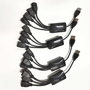 4-Port USB 2.0 High-Speed Hub 480Mbps Octopus Type Splitter for PC Laptop Desktop with Reliable Multi-Device Connectivity Black