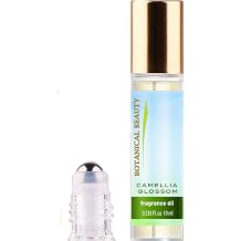 Botanical Beauty CAMELLIA BLOSSOM FRAGRANCE OIL ROLL-ON 0.338 Fl Oz 10 ml Rollerball Perfume, Long Lasting an luxury scent of blend of Magnolia, Freesia, Spring Lilac, Tiare Flower, Musk