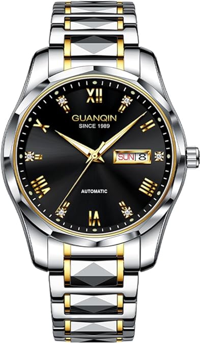 Mens Automatic Watch Diamond Skeleton Mechanical Self Winding Luxury Dress Wrist Watch Sapphire Crystal Tungsten