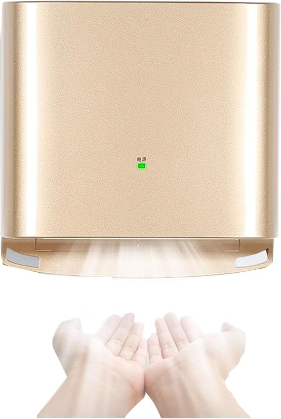 Electric Hand Dryer,Modunful Compact Hand Dryer Home Bathroom Automatic Hand Dryer,Infrared Sensor no Touch Operation,Easy and Fast Installation,for Home Restroom Gold