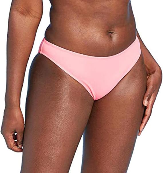 Shade & Shore Women's Cheeky Bikini Bottom - (US, Alpha, Small, Regular, Regular, Flaming Pink)