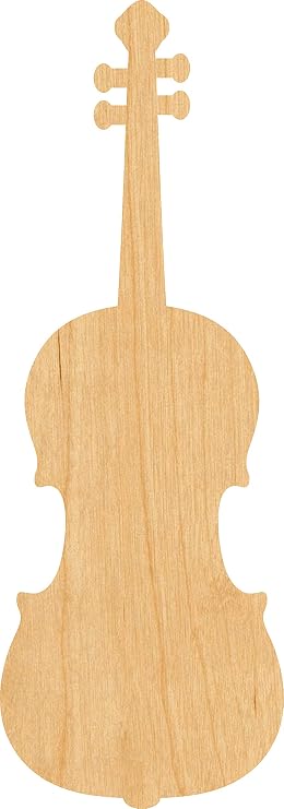 Violin Laser Cut Out Wood Shape Craft Supply - 2"