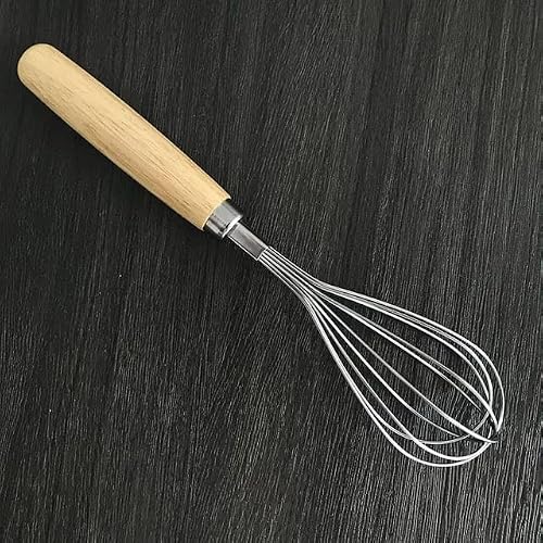 Orret Home Stainless Steel Whisk with Wooden Handle, Beater for Eggs, Ayran and Cake 1
