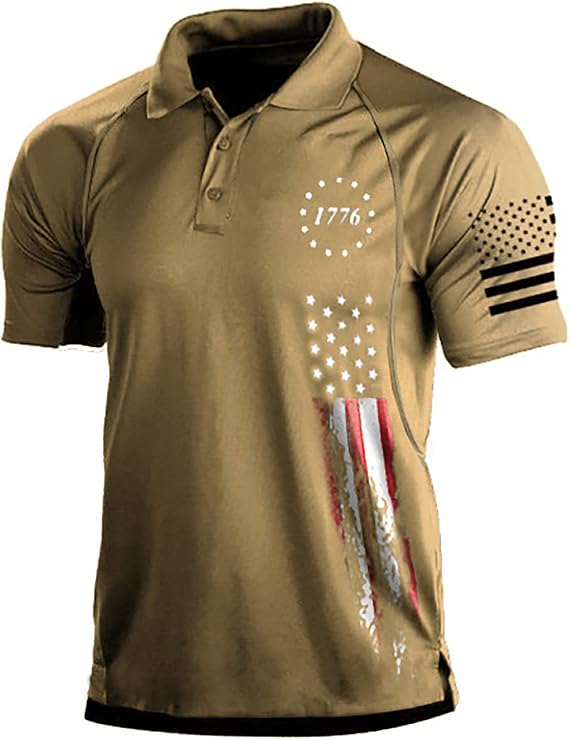 Mens Shirts Short Sleeve Soft Loose Outdoor Sports Lapel Solid Color Camouflage Printing Raglan Sleeve Top Short