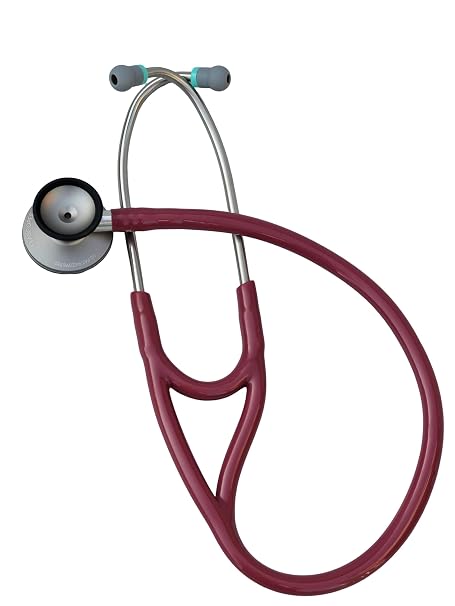 Bell Dual Head Cardiology Stethoscope, Professional Quality, Classic Tube, KS-770 Burgundy