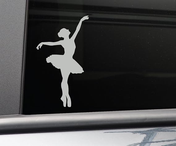Nashville Decals Ballet Dancer Vinyl Decal Laptop Car Truck Bumper Window Sticker, 6" x 3.5", Gray