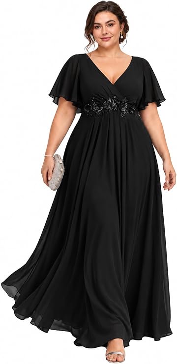 Ever-Pretty Plus Women's Chiffon Plus Size Formal Mother of Bride Dresses