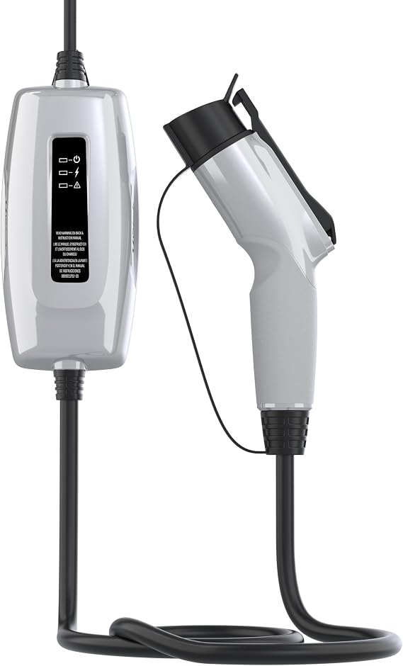 Schumacher Electric Level 1 Portable EV Charger, 12 Amp, 120 Volt, NEMA 5-15P Plug, Indoor/Outdoor Charging, J1772 Connector, 20 Foot Charging Cable, SEV1670
