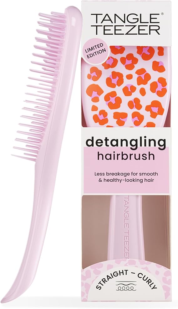 Tangle Teezer The Ultimate Detangler Hairbrush | For Wet & Dry Hair | Detangles All Hair Types | Reduces Breakage, Eliminates Knots | Two-Tiered Teeth & Comfortable Handle | Vibrant Leopard