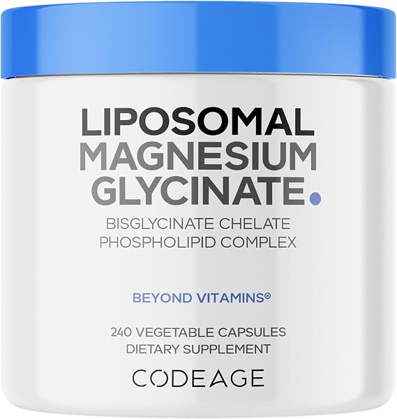 Codeage Liposomal Magnesium Glycinate, Bisglycinate, NSF, 240 Capsules