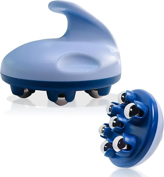 AICNLY Hand Roller Massager for Cellulite Massage, Lymphatic Drainage Massager for Thighs, Tummy, Butt, Massage Gloves for Hands with 7 360-degree Metal Roller