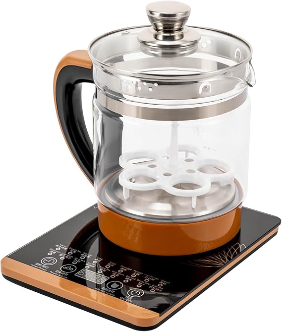 Electric Tea Kettle, 1.8L/0.4Gal Health Pot Electric Glass Kettle w/Filter+ Digital Heating Base, Tea Maker with 18 Smart Menu, BPA-FREE & Boil-Dry Protection for Boiling Water Tea, Coffee, Oatmeal