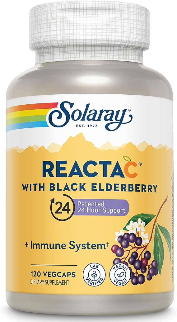SOLARAY Reacta-C with Elderberry 500 mg, 120 VegCaps