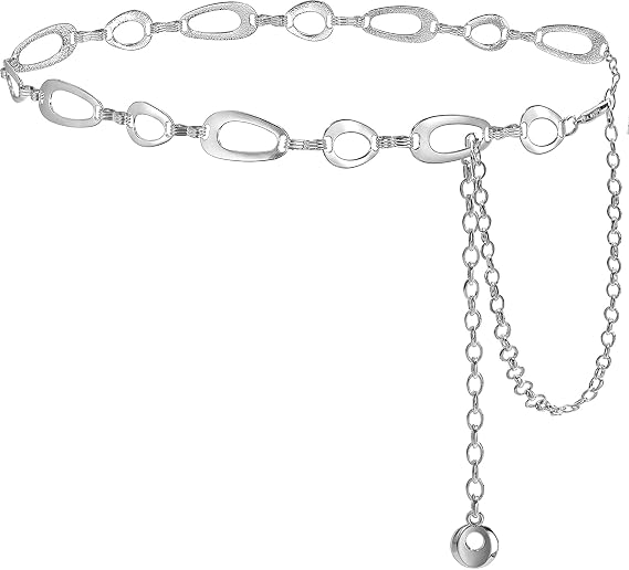 Glamorstar Waist Chain Belt for Women Metal Chain Belts for Dresses