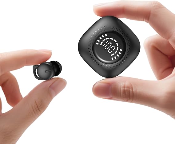 Sleep Headphones, Invisible Sleep Earbuds for Side Sleepers, Small Noise Blocking Sleep Earphones, Bluetooth 5.3 Tiny Hidden Earbuds for Work,Sleeping (Black)