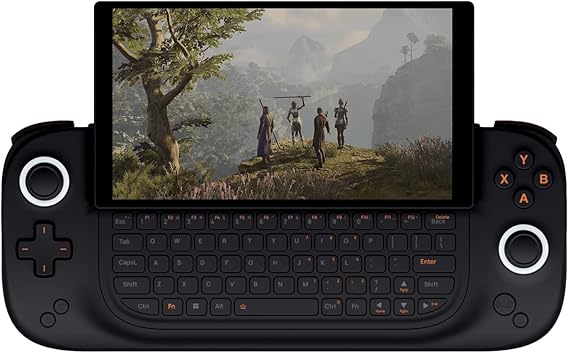 AYANEO Slide - Handheld Gaming PC with Sliding Screen, Full QWERTY Keyboard, 6" 1080P IPS Display, AMD Ryzen 7 7840U, 16GB RAM & 512GB SSD, WiFi 6E Bright Black [BB-16-512]