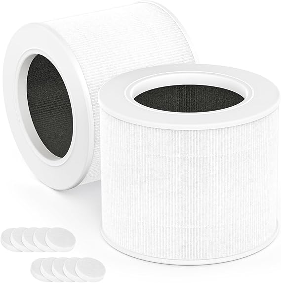Pack of 2 Core Mini Replacement Filter Compatible with the Levoit Core Mini Air Purifier Replacement Filter 3-in-1 H13 True HEPA with Highly Efficient Activated Carbon Filter