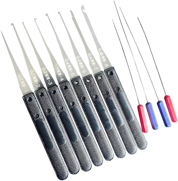 12Pcs Broken Key Extractor Set, Lock Picking Kit, Key Removal Tool | Applicable to Spring Steel Construction Car Auto Home Lock Repair Designed Keyhole Maintenance and Emergency Situations