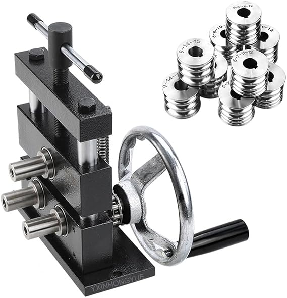 Multi-Roller Bracelet Ring Bending Machine Heavy Duty Spoon Rings Bending Tool The Roller Gap Is Adjustable for DIY Jewelry Making,Artisan