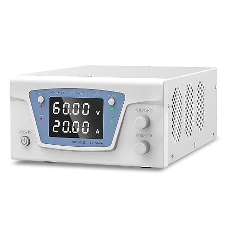 DC Power Supply, 60V 20A High Power Bench Power Supply with Encoder Knob/Output Button, Variable Power Supply with OCP Short-circuit Alarm