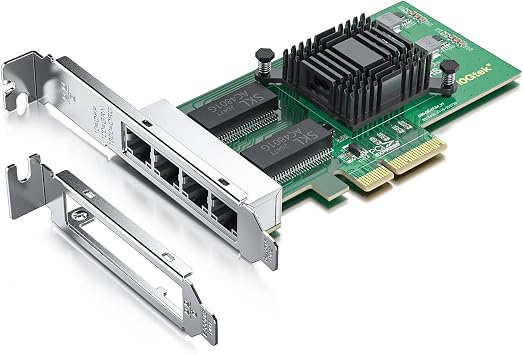 1.25G NIC, Quad RJ45 Ports, with Intel I350AM4 Chip, Compare to Intel I350-T4, PCIE 2.1 X4, Support Windows/Windows Server/Linux