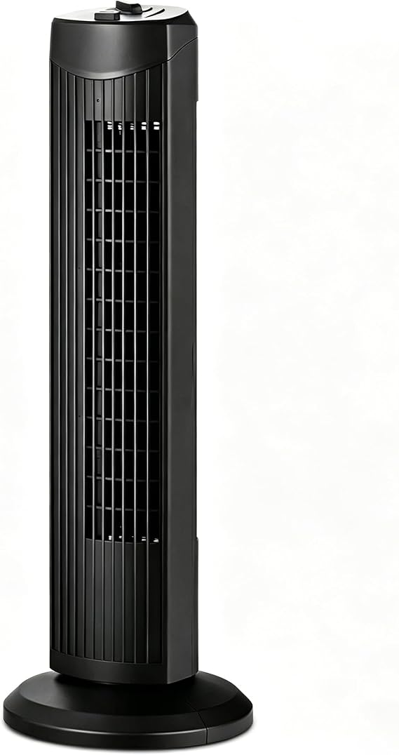 COSTWAY Tower Fan, 28-Inch Oscillating Tower Fan, Quiet Cooling Whole Room Bladeless, 3 Speed, 3 Wind Mode, Oscillating Tower Fan for Bedrooms, Living Rooms, Kitchen (Black)