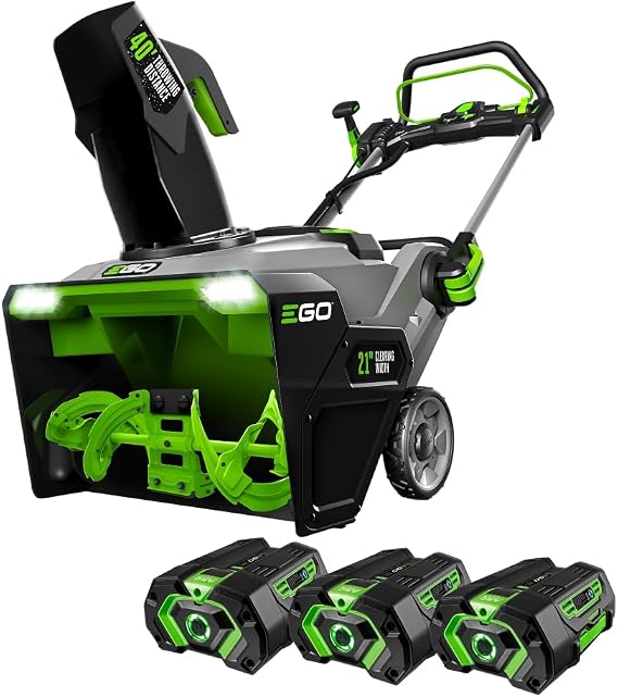 EGO Power+ SNT2112 21-Inch 56-Volt Lithium-Ion Cordless Steel Auger Snow Blower with (2) 5.0Ah Batteries, Dual Port Charger Included, Plus Extra (1) BA2800T 5.0Ah Battery