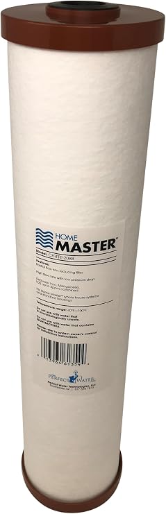 Home Master CFRFFE-20BB Replacement Whole House Iron Filter, Radial Flow 15gpm, Filters Soluble Iron, Manganese, H2S Sulfur, Up To 3ppm Combined, Stops Staining & Odors, 20 x 4.5" Fits Big Blue