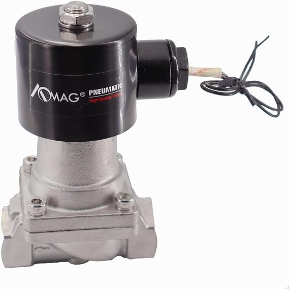 DC24V 1/2 NPT Solenoid Valve for Steam,Normally Closed Stainless Steel Electric Solenoid Valve with VITON Gasket, High Pressure High Temperature 356F