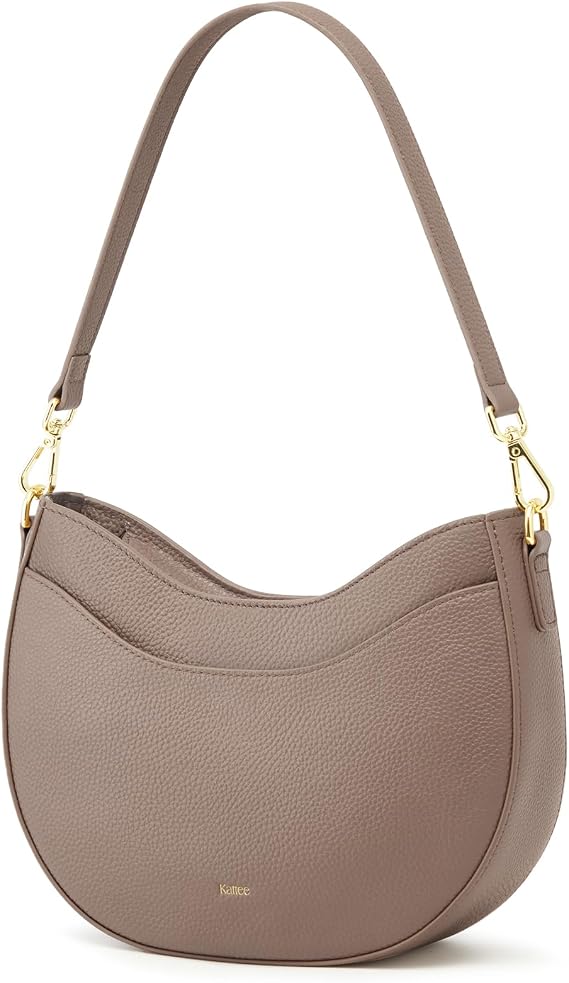 Kattee Leather Crossbody Bags for Women, Small Purses and Handbags, Soft Hobo Shoulder Satchel with Zipper Closure