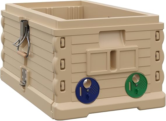 Insulated 7 Frame NUC Assembled Deep Super Langstroth Sized Super for Bee Hives and Assembled (NO Frame) (Tan)