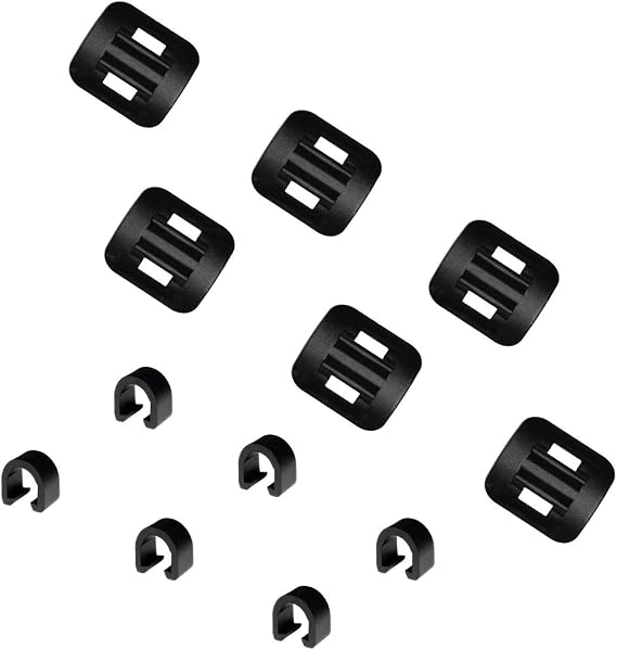 Farbetter Alloy Stick-On Guides WC-Clips, C-Clips Clamps Housing Hose Guide with Adhesive Seat for MTB Road Bike Hydraulic Brake Cable, Brake Derailleur Shift Cables, 6 Sets 6pcs Base 6pcs Clip
