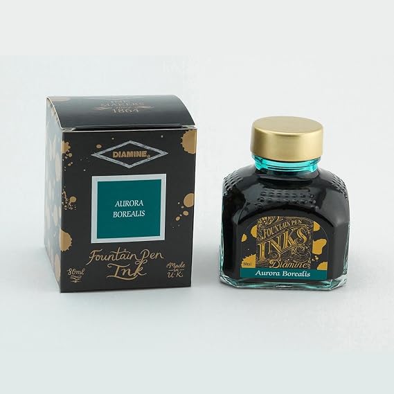 Diamine Fountain Pen Ink, Aurora Borealis, 80 mL