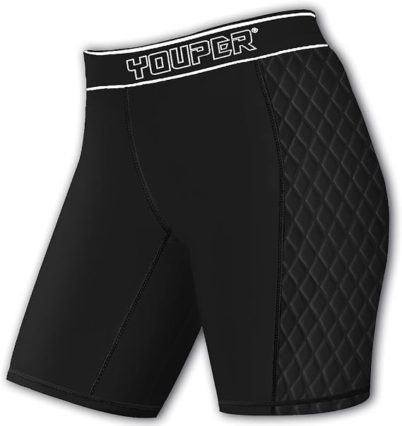 Youper Youth Girls Classic Compression Softball Sliding Shorts, Padded Softball Sliders