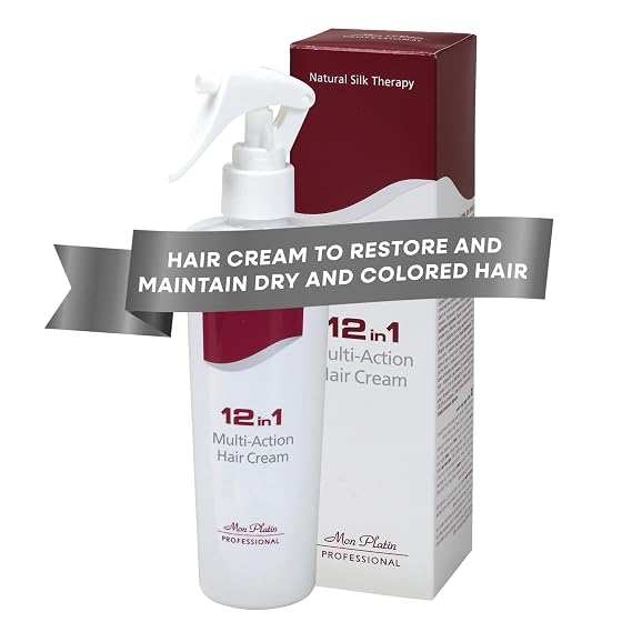 Mon Platin Professional Multi-Action Hair Cream with Black Caviar - 250 ml 12-in-1 Premium Leave In Conditioner Spray for Dry Damaged Hair - Repairing, Moisturizing, Smoothing, and Protecting