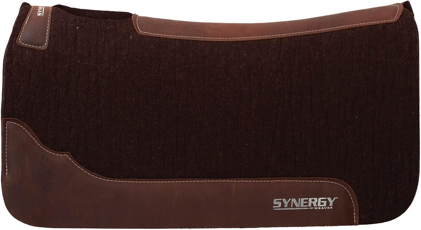Weaver Leather Synergy Contoured Steam Pressed 100% Merino Wool Felt Performance Saddle Pad, 31 x 32"